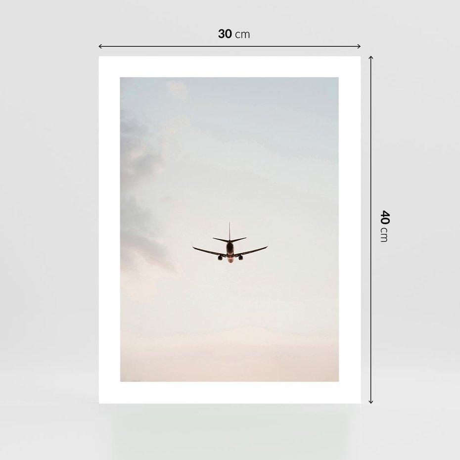 Plakat bez ramy 30x40 - W Powietrzu: Samolot na Niebie - samolot w przestworzach, samolot na niebie