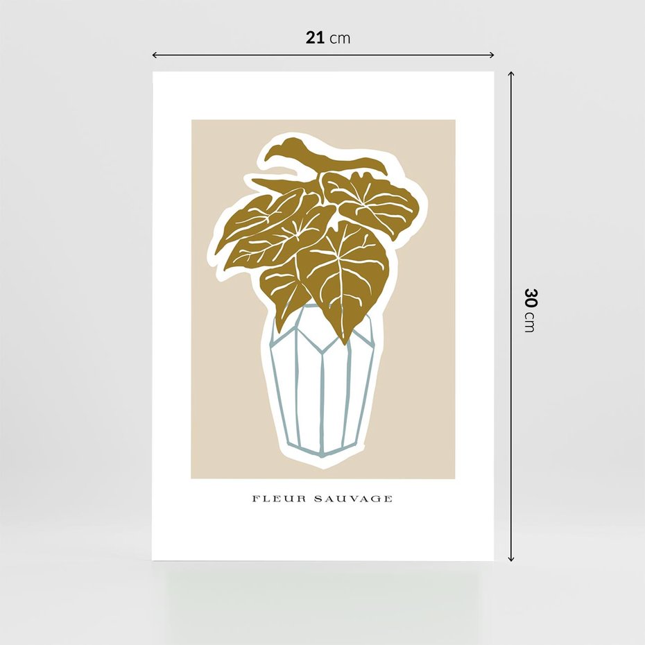 Plakat bez ramy 21x30 - Rytmy Nowych Wizji - abstrakcyjne liście, tropikalne w wazonie