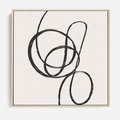 Obraz w ramie 50x50 - Migotliwa Kreatywność - abstrakcyjne szkicowane linie, minimalizm - rama drewno