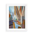 Plakat w ramie 50x70 - Geometria abstrakcji - abstrakcja, geometria - rama biała
