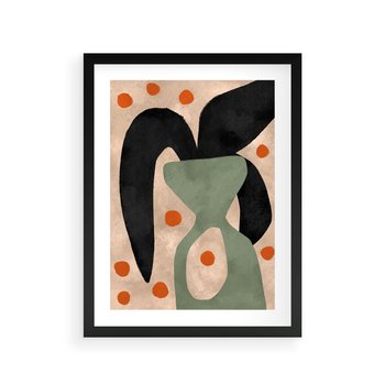 Plakat w ramie 40x50 - Impresje Boho - abstrakcyjny obraz, plakat - rama czarna