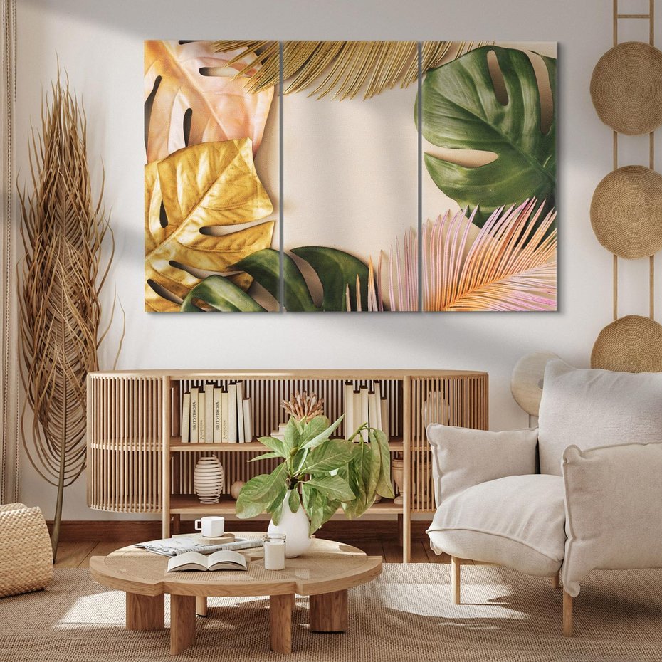 Obraz na płótnie 120x80 - Monstera Liście Kwiat - monstera, liście