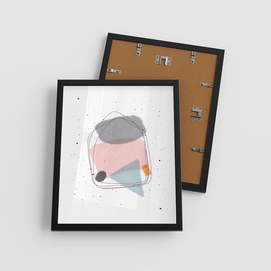 Plakat w ramie 40x50 - Migotliwa Opowieść - abstrakcyjna kompozycja, jak ręcznie malowana - rama czarna