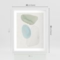 Plakat w ramie 40x50 - Akwarelowa Symfonia Natury - abstrakcyjne delikatne plamy, akwarelowe - rama biała