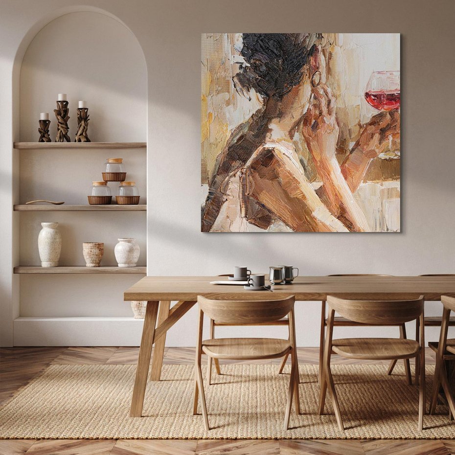 Obraz na płótnie 80x80 - Wibracje - portret, kobieta