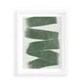 Plakat w ramie 40x50 - Zielone Refleksje - abstrakcja, zgaszony zielony kolor - rama biała