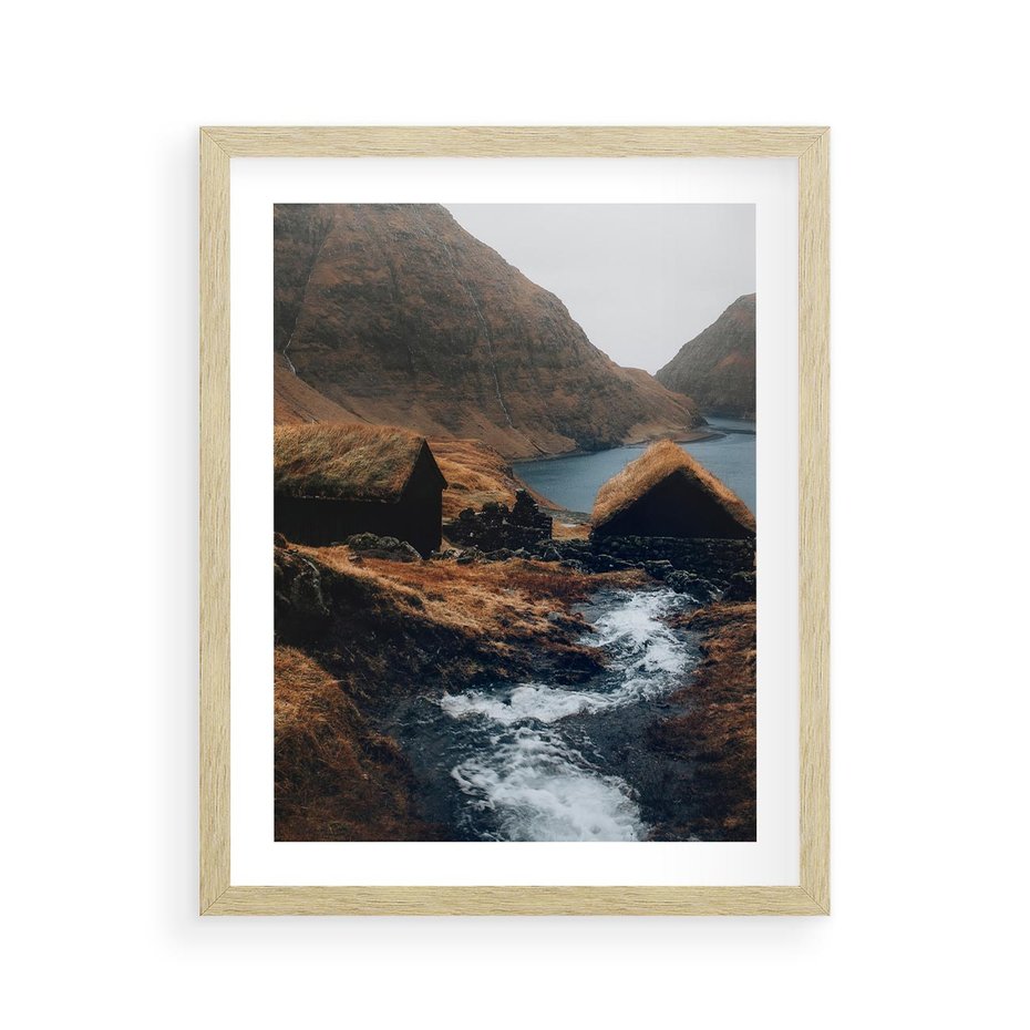 Plakat w ramie 40x50 - Spokój Natury - skandynawski, pejzaż - rama drewno