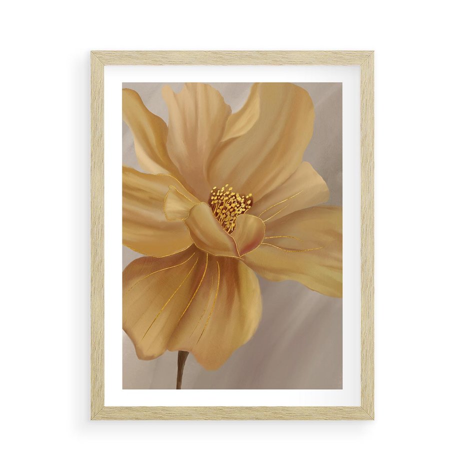 Plakat w ramie 50x70 - Kwiaty malowane olejem - eksplozja kolorów - kwiaty, malowane - rama drewno