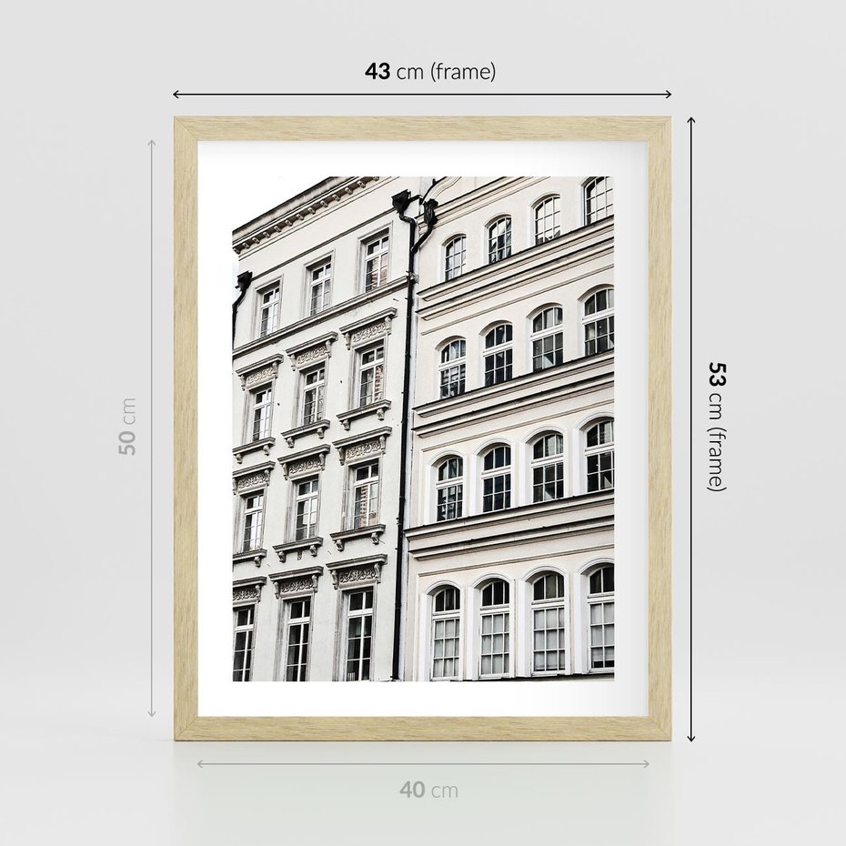 Plakat w ramie 40x50 - Urok Starej Kamienicy - budynki, miasto - rama drewno