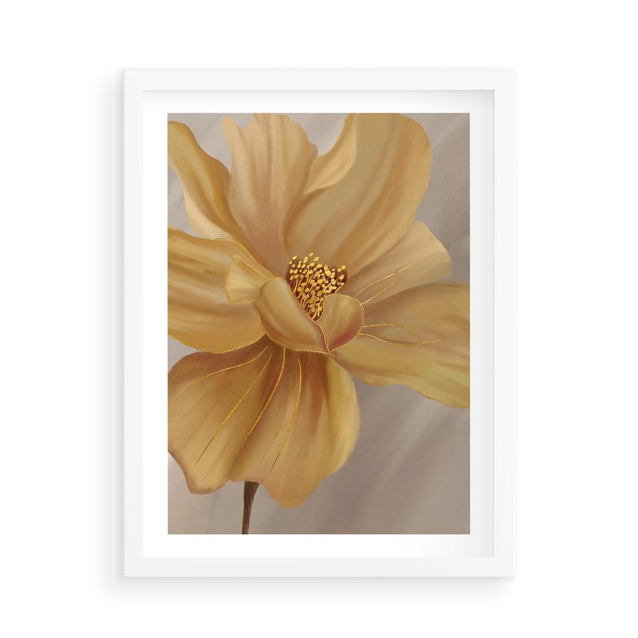 Plakat w ramie 50x70 - Kwiaty malowane olejem - eksplozja kolorów - kwiaty, malowane - rama biała