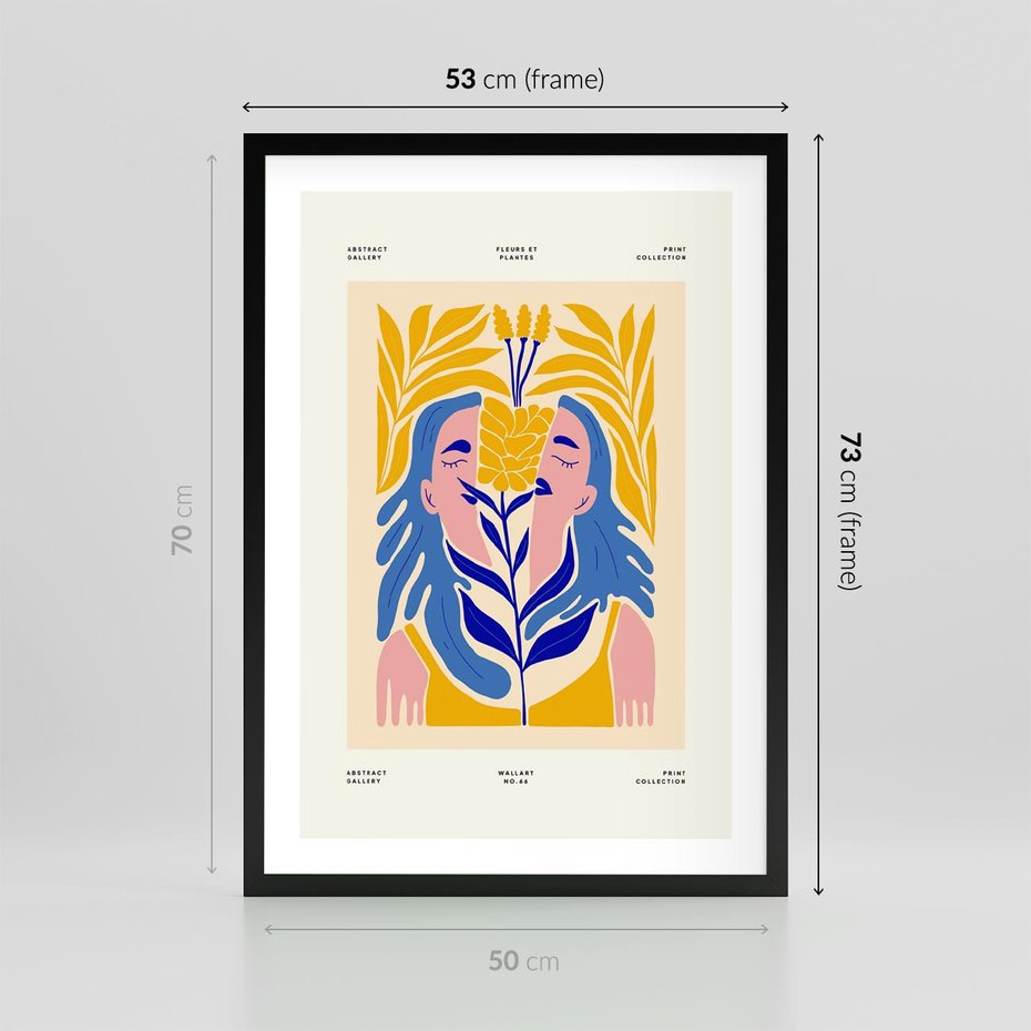 Plakat w ramie 50x70 - Roztopione Granice - nowoczesna sztuka, abstrakcja - rama czarna