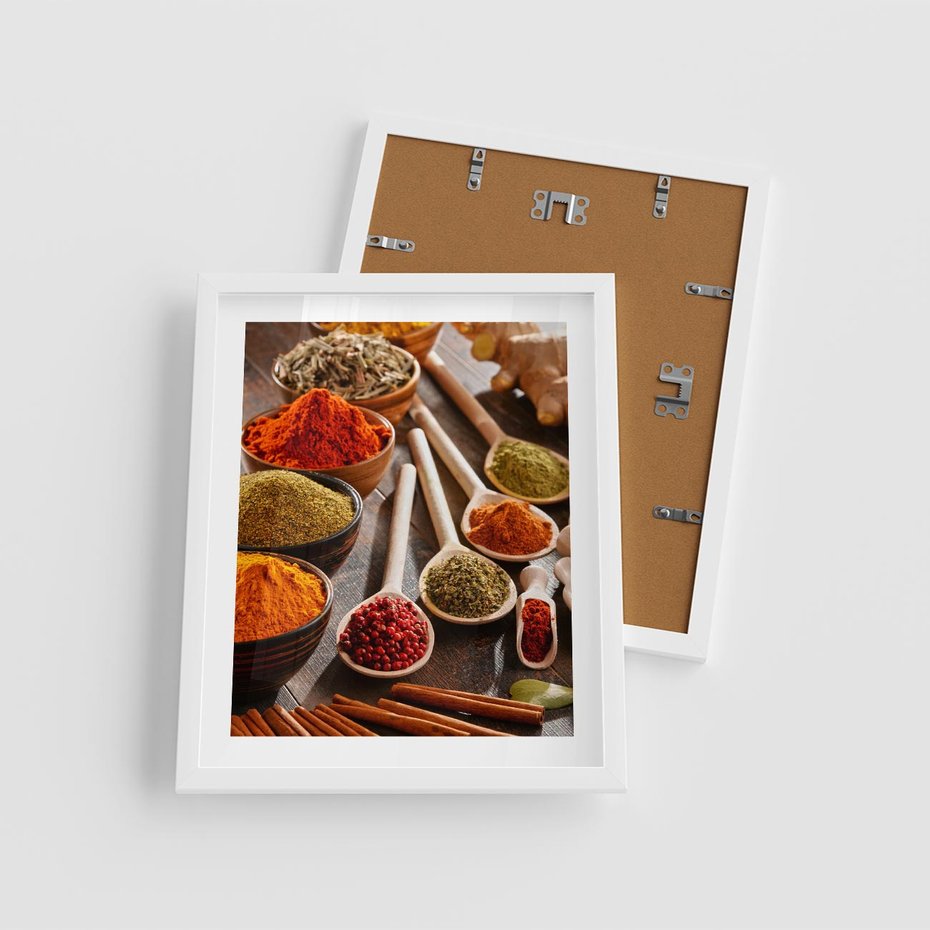 Plakat w ramie 40x50 - Smakowite Aromaty - przyprawy, kuchnia - rama biała