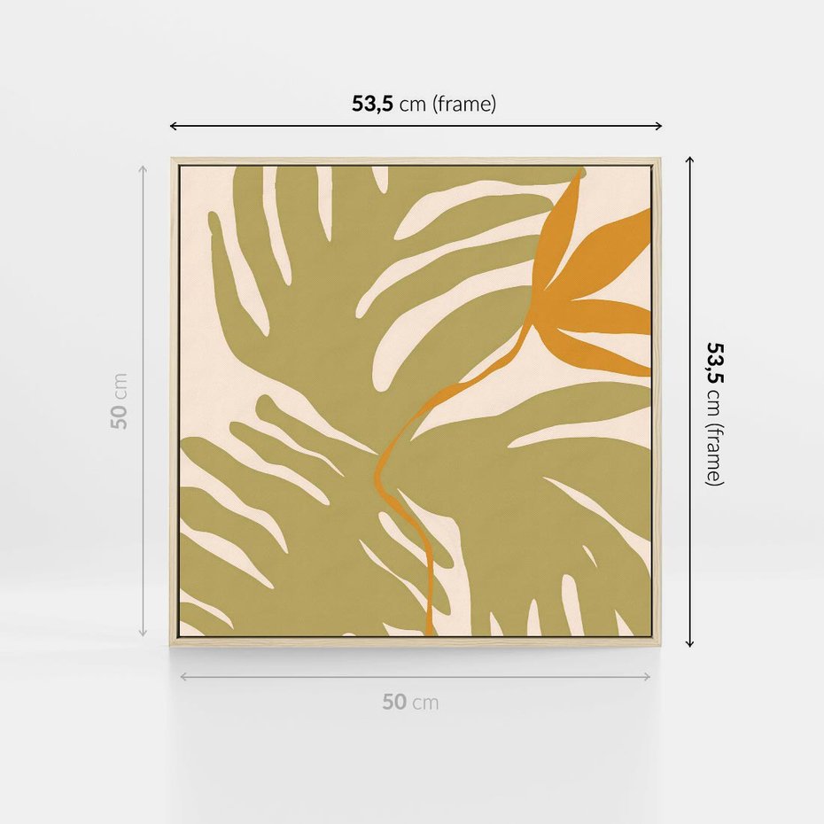 Obraz w ramie 50x50 - Konturem Zmiękczane - minimalistyczny obraz, nowoczesny - rama drewno