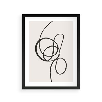 Plakat w ramie 40x50 - Migotliwa Kreatywność - abstrakcyjne szkicowane linie, minimalizm - rama czarna