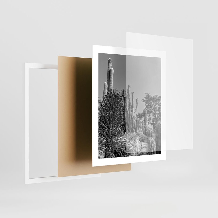 Plakat w ramie 40x50 - Pustynny Klimat - czarno białe zdjecie, pustynia - rama biała