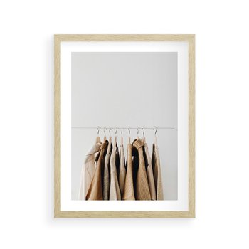 Plakat w ramie 30x40 - Boho Elegancja - boho kobiece zdjęcie, wieszak - rama drewno