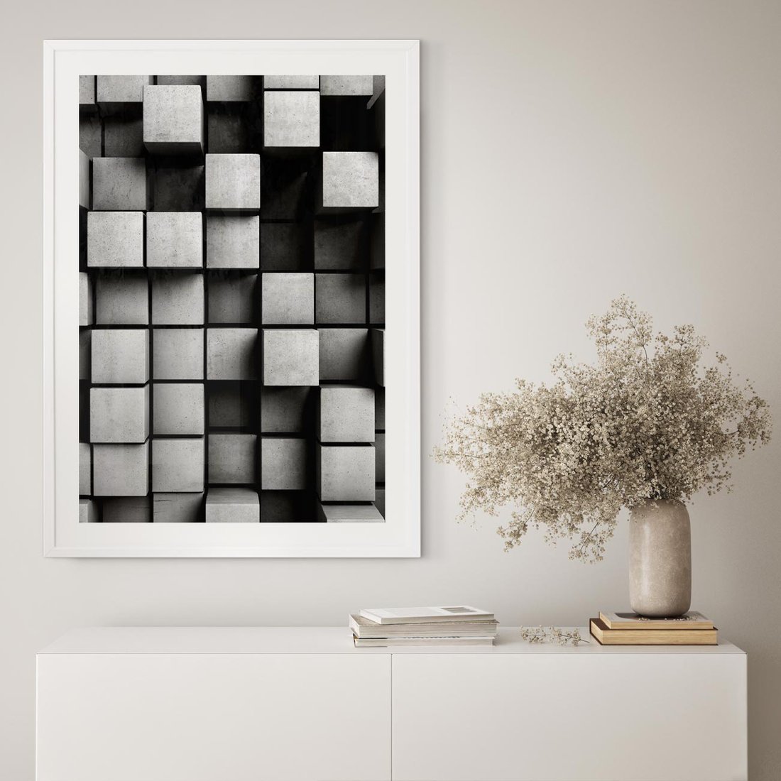 Plakat w ramie 30x40 - Geometryczne Elegancje - nowoczesny, geometryczny - rama biała