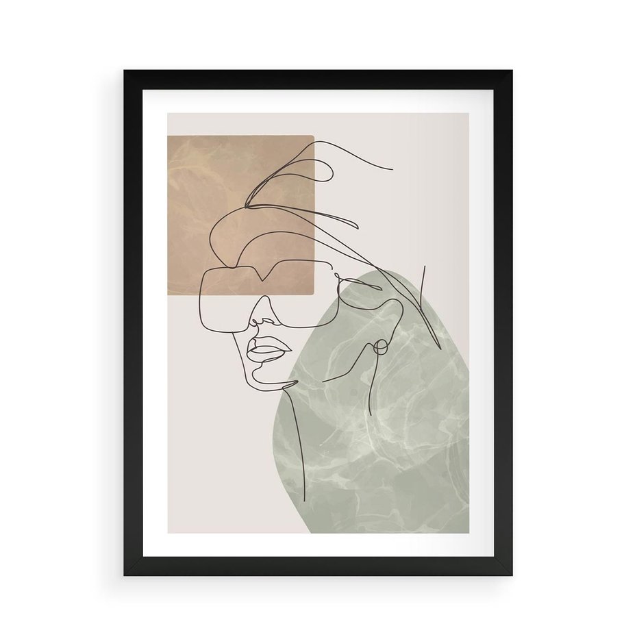 Plakat w ramie 50x70 - Geometria i Szkic - nowoczesny obraz, grafika - rama czarna