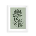 Plakat w ramie 30x40 - Zieleń Wyjątkowego Ukojenia - zielona abstrakcja, zgaszona zieleń - rama biała