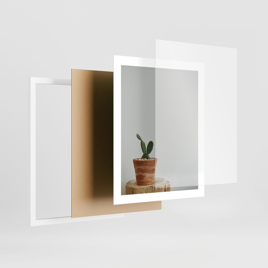 Plakat w ramie 40x50 - Kaktus w Doniczce - minimalizm, kaktur w doniczce - rama biała