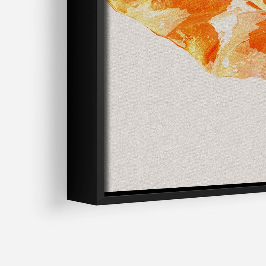 Obraz w ramie 50x50 - Energetyczne Indygo - retro, tropikalne liście - rama czarna