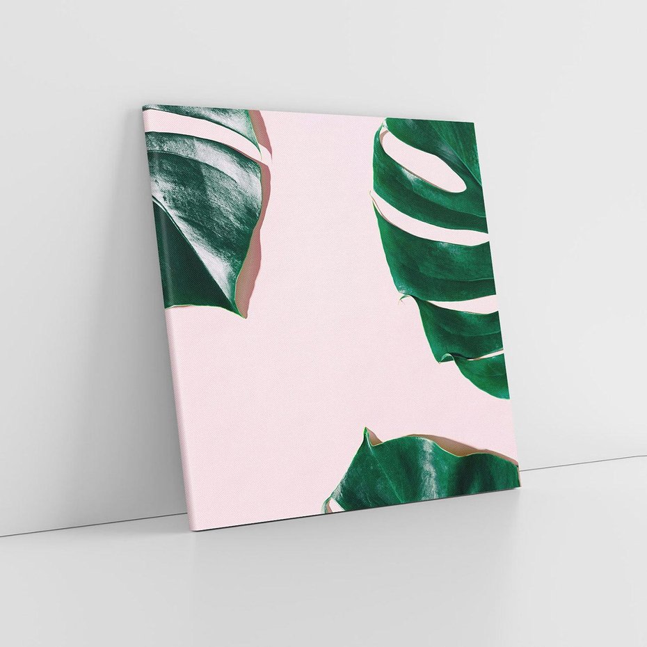 Obraz na płótnie 60x60 - Siła Natury - liście, monstera