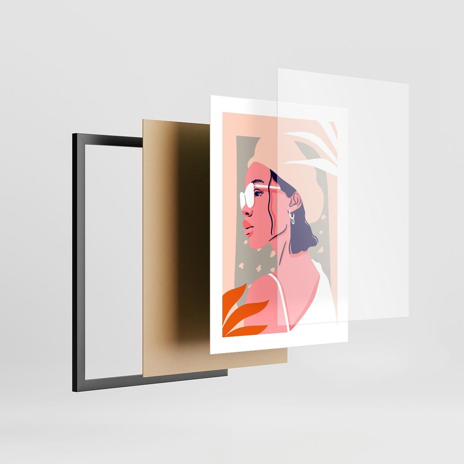 Plakat w ramie 30x40 - Kobieca Esencja - nowoczesny plakat, styl retro - rama czarna