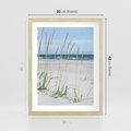 Plakat w ramie 30x40 - Przytulna Śródziemnomorska Trawa - plaża, trawy - rama drewno