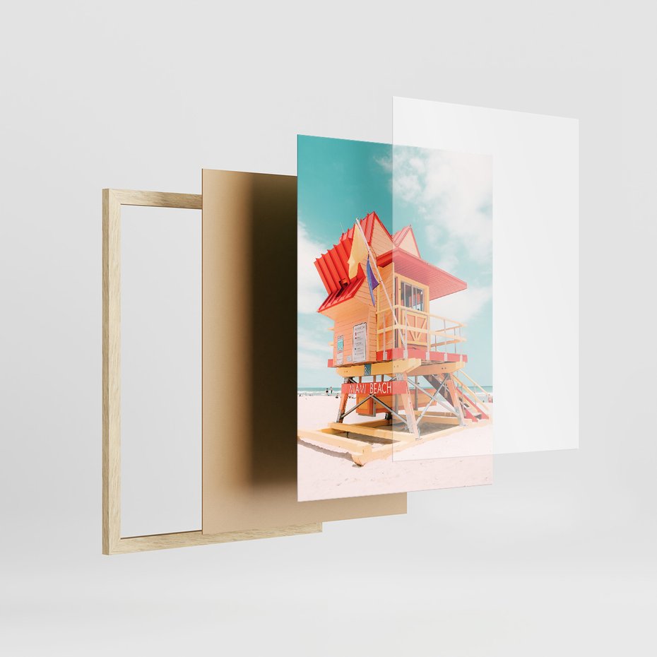 Zestaw obrazy w ramie 40x50 galeria - Wesoły, cytat, kolorowe, balony - rama drewno