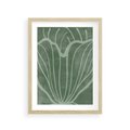 Plakat w ramie 30x40 - Zieleń Kształtująca Spokój - zielony plakat, roślinne inspiracje - rama drewno