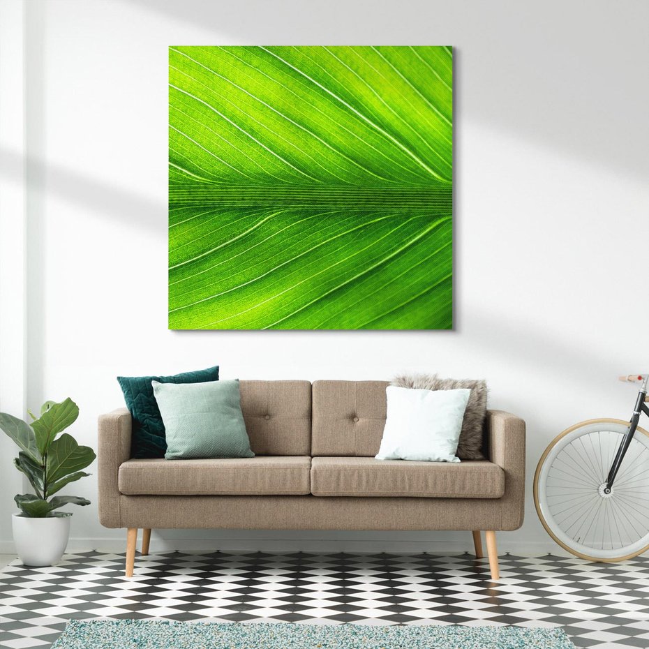 Obraz na płótnie 40x40 - Abstrakcja: interpretacje w liściach - liść, abstrakcja