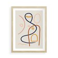 Plakat w ramie 50x70 - Mgnienie Oka - abstrakcja w stylu picasso, beżowe tło - rama drewno