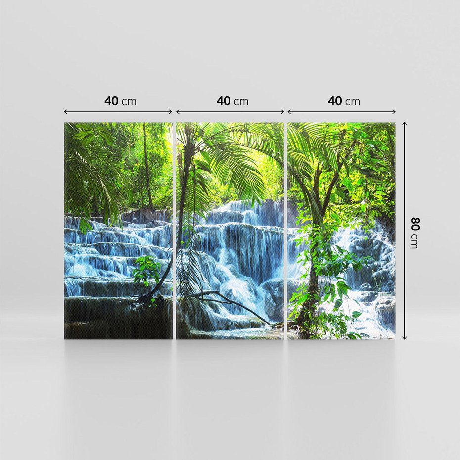 Obraz na płótnie 120x80 - Meksykański wodospad w lesie - wodospad, las