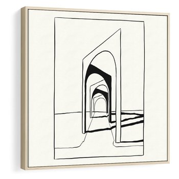 Obraz w ramie 50x50 - Poezja światła i cienia - nowoczesna sztuka, minimalistyczny styl - rama drewno