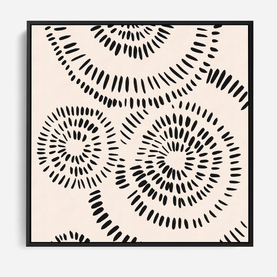 Obraz w ramie 50x50 - Abstrakcyjne Wnętrza - minimalistyczne kształty, odbicia - rama czarna