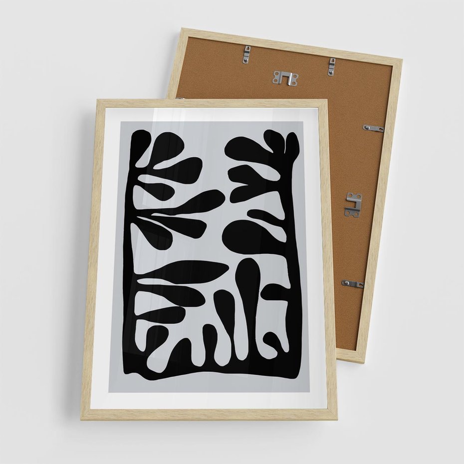 Plakat w ramie 50x70 - Taniec Kształtów - matisse, sztuka nowoczesna - rama drewno