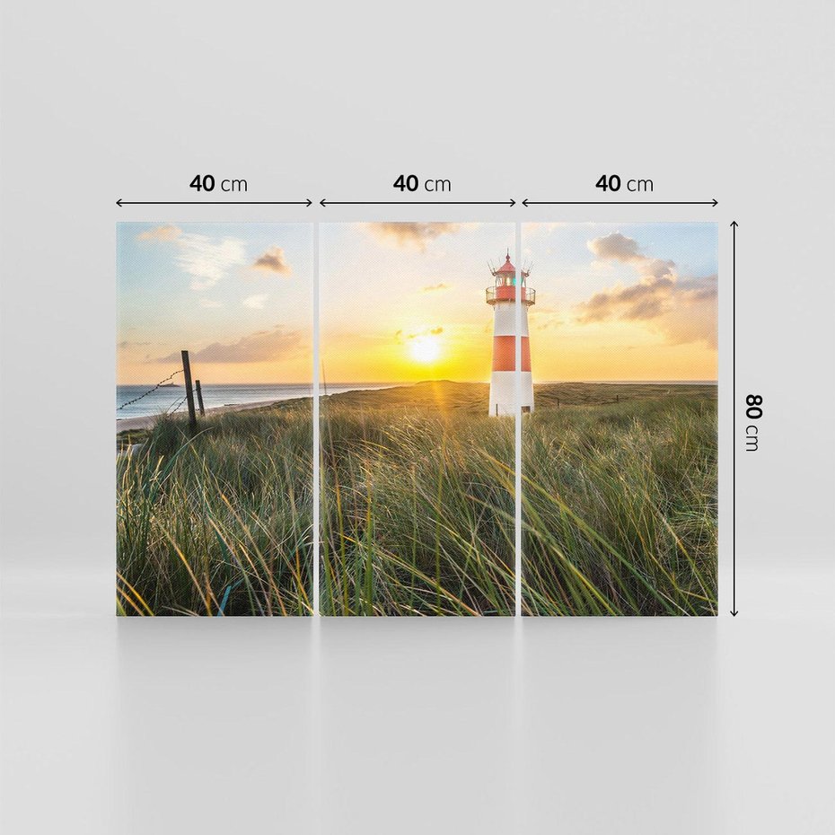 Obraz na płótnie 120x80 - Magia latarni przy zachodzie - latarnia, zachód