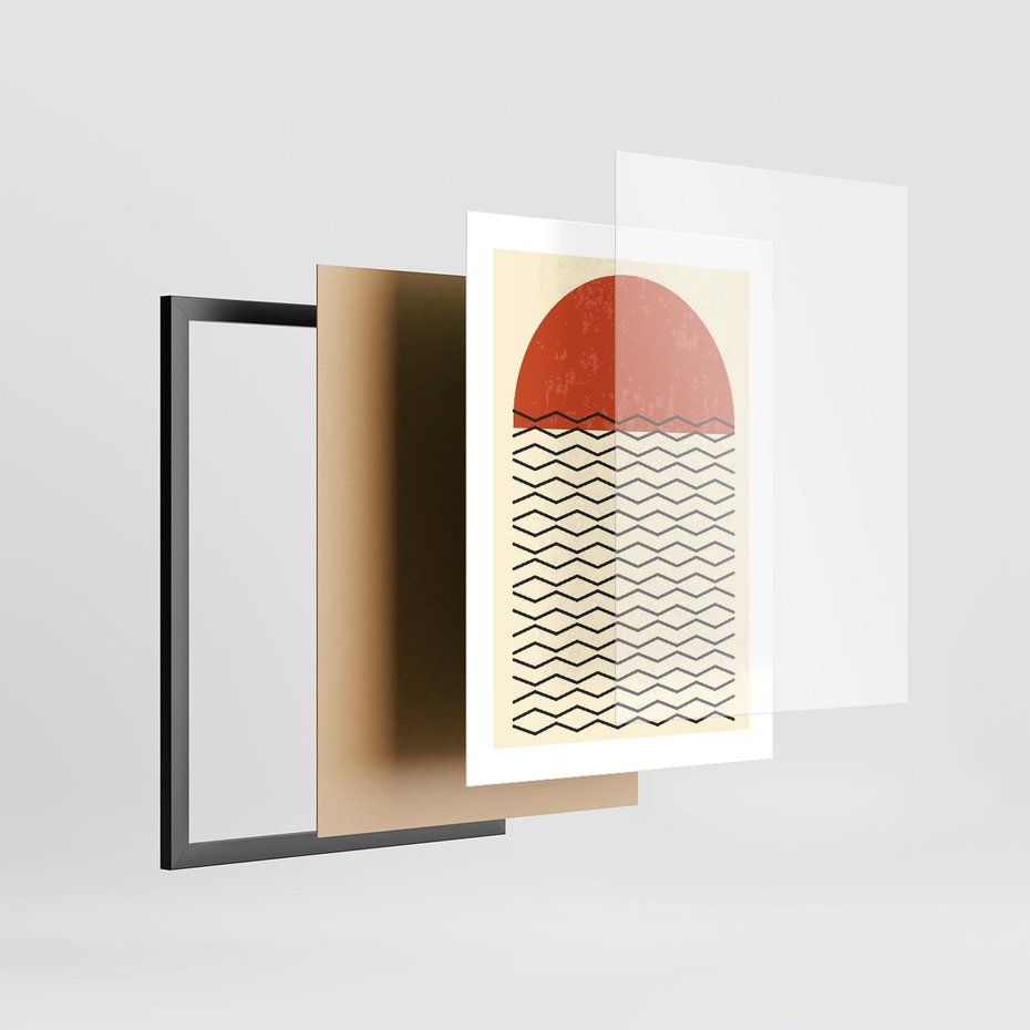 Plakat w ramie 30x40 - Abstrakcyjne Wzory na Plakacie - geometryczna sztuka, nowoczesny plakat - rama czarna