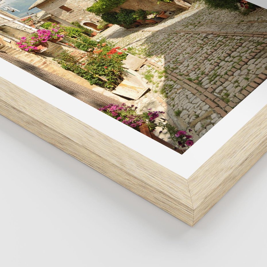 Plakat w ramie 50x70 - Włoskie Uliczki - włoska, uliczka - rama drewno