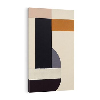 Obraz na płótnie 80x120 - Nowoczesne Brązy - geometryszne pasy, nowoczesny styl