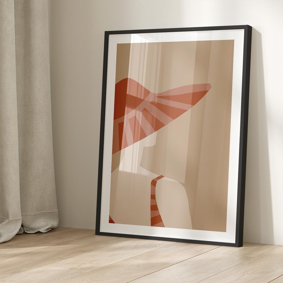 Plakat bez ramy 50x70 - Kobiecy Portret - plakat retro, kobieta w kapeluszu