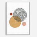 Obraz w ramie 70x100 - Wewnętrzne Formy - koła okręgi, abstrakcyjna nowoczesna sztuka - rama biała