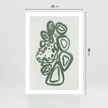 Plakat bez ramy 21x30 - Migotliwe Widzenia Zieleni - zielona abstrakcja, zgaszona zieleń