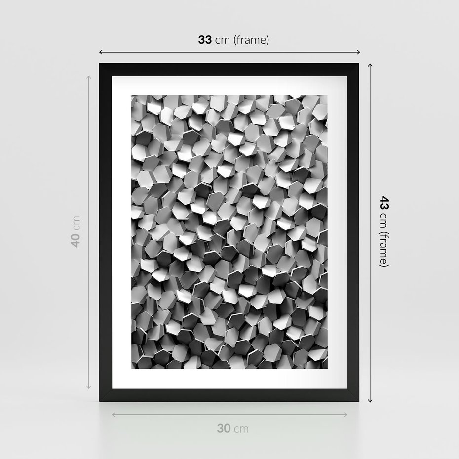 Plakat w ramie 30x40 - Odkryj głębię sztuki - graficzne, 3D - rama czarna