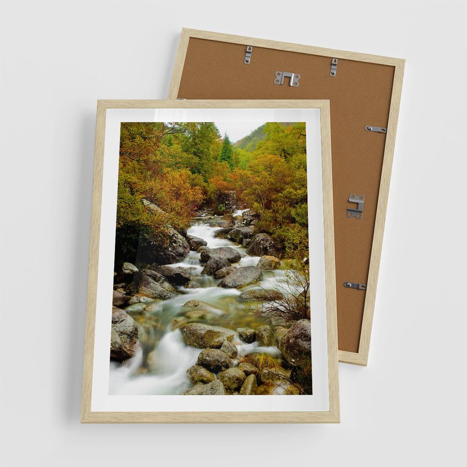 Plakat w ramie 50x70 - Śpiew Strumienia - strumień, górski - rama drewno
