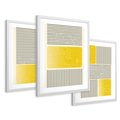 Zestaw obrazy w ramie 50x70 galeria - Symetria, graficzna, minimalizm - rama biała
