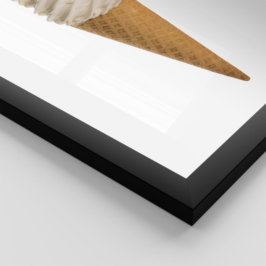 Plakat w ramie 30x40 - Rozkoszna Chłodząca Radość - lody, lód - rama czarna