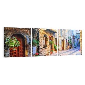 Obraz na płótnie 150x50 - Kwiecista uliczka - uliczka, miasto