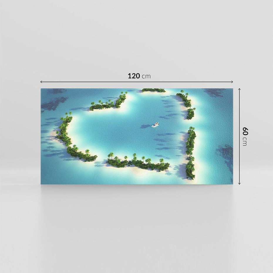 Obraz na płótnie 120x60 - Idylliczna wyspa: serce morza - wyspa, serce