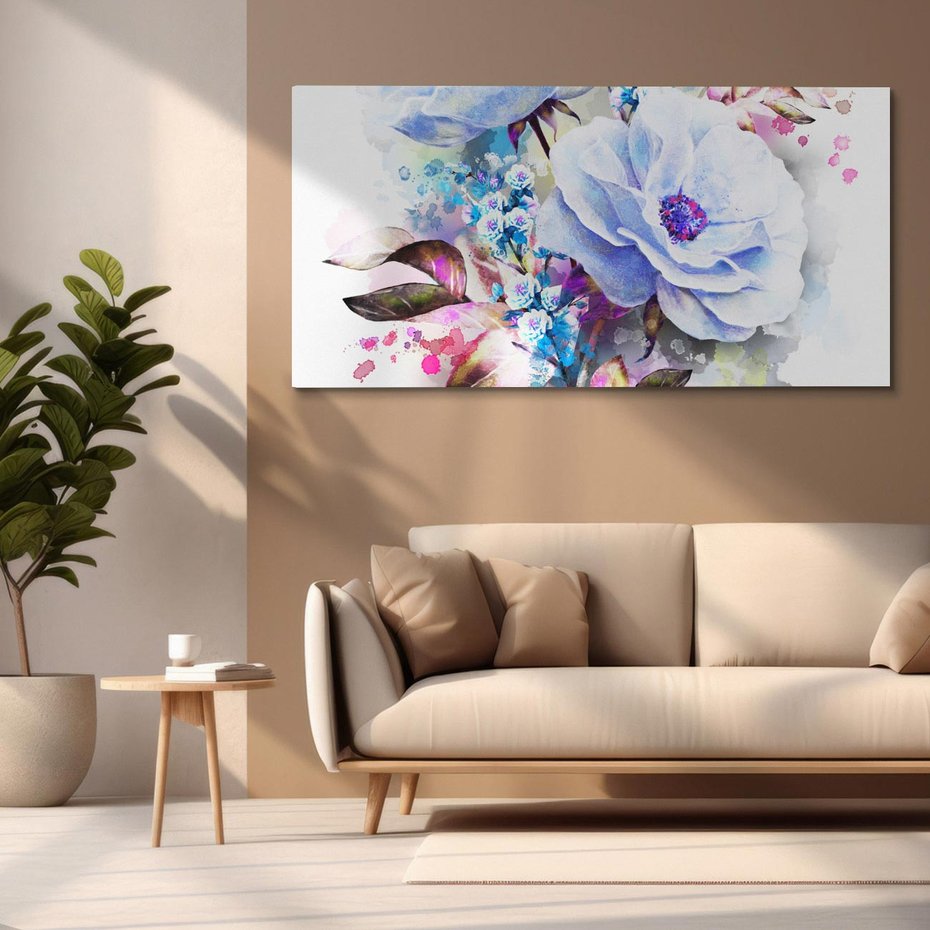 Obraz na płótnie 140x70 - Kolorowa Ekspresja - kwiaty, graficzne